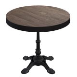 BPR | Table de bistrot | Ø 70 x 77 cm | Rond | Bord noir | Wenge clair / Noir