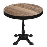 BPR | Table de bistro | Ø 70 x 77 cm | Rond | Bordure noire | Sheesham / Noir