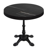 BPR | Bistrobord | Ø 70 x 77 cm | Rund | Svart kant | Svart Marmor / Svart