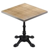BPR | Bistro Bord | 70 x 70 x 74,5 cm | Kvadratisk | Rustfrit stål kant | Eg / Sort