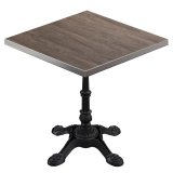BPR | Bistrobord | 70 x 70 x 74,5 cm | Kvadratisk | Rustfrit stålrende | Light Wenge / Sort