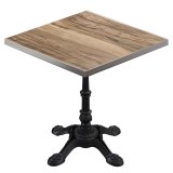 BPR | Bistro Bord | 70 x 70 x 74,5 cm | Kvadratisk | Rustfrit stål kant | Sheesham / Sort