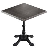 BPR | Mesa de bistró | 70 x 70 x 74,5 cm | Cuadrada | Borde de acero inoxidable | Wenge / Negro