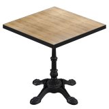 BPR | Tisch de bistrot | 60 x 60 x 74,5 cm | Carré | Bordure noire | Chêne / Noir