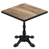BPR | Table de bistro | 60 x 60 x 74,5 cm | Carré | Bord noir | Sheesham / Noir