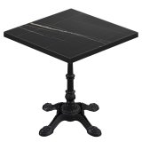 BPR | Table de bistrot | 60 x 60 x 74,5 cm | Carré | Bord noir | Marbre noir / Noir