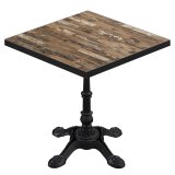 BPR | Bistro Bord | 60 x 60 x 74,5 cm | Kvadratisk | Sort kant | Vintage Old / Sort