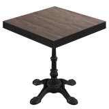 BPR | Mesa de bistró | 70 x 70 x 77 cm | Cuadrada | Borde negro | Wenge claro / Negro