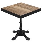 BPR | Table de Bistro | 70 x 70 x 77 cm | Carré | Bord Noir | Sheesham / Noir