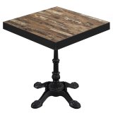 BPR | Bistro Tisch | 70 x 70 x 77 cm | Quadratisch | Schwarzer Rand | Vintage Old / Schwarz