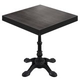 BPR | Bistro Tisch | 70 x 70 x 77 cm | Quadratisch | Schwarzer Rand | Wenge / Schwarz
