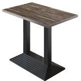 BPY | Bureau haut | 110 x 60 x 112 cm | Bord en acier inoxydable | Rectangle | Vintage ancien / Noir