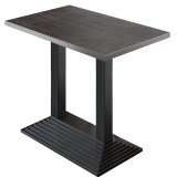 BPY | Bistro statafel | 120 x 70 x 112 cm | RVS rand | Rechthoekig | Wenge / Zwart