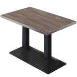 BPY | Mesa de bistró | 110 x 60 x 78,5 cm | Cuadrada | Borde de acero inoxidable | Light Wenge / Negro