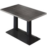 BPY | Mesa de bistró | 110 x 60 x 78,5 cm | Cuadrada | Borde de acero inoxidable | Wenge / Negro