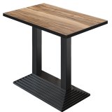 BPY | Bistro Stehtisch | 120 x 70 x 112 cm | Schwarzer Rand | Rechteckig | Sheesham / Schwarz
