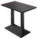 BPY | Bistro Staande Tafel | 130 x 80 x 112 cm | Zwarte rand | Rechthoekig | Wenge / Zwart