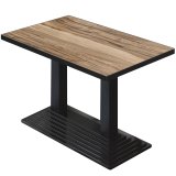 BPY | Bistro Tisch | 110 x 60 x 78,5 cm | Quadratisch | Schwarzer Rand | Sheesham / Schwarz