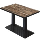 BPY | Bistro Tisch | 110 x 60 x 78,5 cm | Quadratisch | Schwarzer Rand | Vintage Old / Schwarz