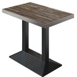 BPY | Bistro Barbord | 130 x 80 x 114 cm | Rustfri kant | Rektangulært | Vintage Old / Sort