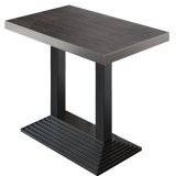 BPY | Mesa para bistró | 130 x 80 x 114 cm | Borde de acero inoxidable | Rectangular | Wenge / Negro