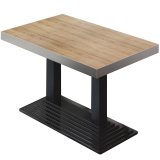 BPY | Bistrobord | 120 x 70 x 81 cm | Kvadratisk | Rustfrit stål kant | Eg / Sort