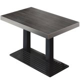 BPY | Bistro Bord | 120 x 70 x 81 cm | Firkantet | Rustfrit stål kant | Wenge / Sort