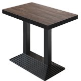 BPY | Tavolo alto per bistrò | 130 x 80 x 114 cm | Bordo nero | Rettangolare | Wenge chiaro / Nero