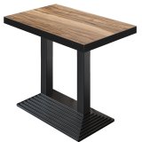 BPY | Tavolo alto da bistrot | 130 x 80 x 114 cm | Bordo nero | Rettangolare | Sheesham / Nero