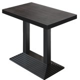BPY | Bistro sta tafel | 130 x 80 x 114 cm | Zwarte rand | Rechthoekig | Wenge / Zwart