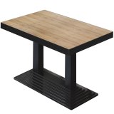 BPY | Table de Bistro | 120 x 70 x 81 cm | Carré | Bord noir | Chêne / Noir