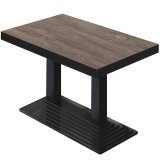 BPY | Table de Bistro | 120 x 70 x 81 cm | Carré | Bord noir | Wengé clair / Noir