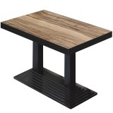 BPY | Table de bistro | 120 x 70 x 81 cm | Carré | Bord noir | Sheesham / Noir