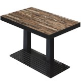 BPY | Table Bistro | 120 x 70 x 81 cm | Carré | Bordure noire | Vintage Old / Noir