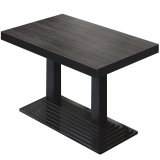 BPY | Table de bistro | 120 x 70 x 81 cm | Carrée | Bord noir | Wenge / Noir