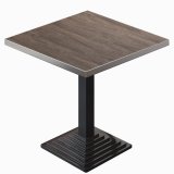 BPY | Bistro Tisch | 80 x 80 x 78,5 cm | Quadratisch | Edelstahl Rand | Light Wenge / Schwarz
