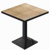 BPY | Bistro Tisch | 80 x 80 x 78,5 cm | Quadratisch | Schwarzer Rand | Eiche / Schwarz