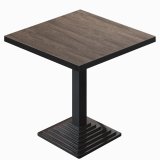 BPY | Bistro Tisch | 60 x 60 x 78,5 cm | Quadratisch | Schwarzer Rand | Light Wenge / Schwarz