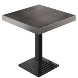 BPY | Mesa de bistró | 70 x 70 x 81 cm | Cuadrada | Borde de acero inoxidable | Wenge / Negro