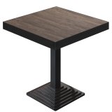 BPY | Bistrobord | 60 x 60 x 81 cm | Kvadratisk | Sort kant | Light Wenge / Sort