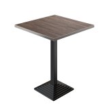 BPY | Tavolo alto da bistro | 80 x 80 x 112 cm | Bordo in acciaio inossidabile | Quadrato | Light Wenge / Nero