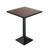 BPY | Table haute de bistrot | 80 x 80 x 112 cm | Bord noir | Carré | Wengé clair / Noir
