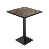 BPY | Stół bistro stołowy | 60 x 60 x 112 cm | Czarna krawędź | Kwadratowy | Vintage Old / Czarny