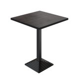 BPY | Bistro Stehtisch | 60 x 60 x 112 cm | Schwarzer Rand | Quadratisch | Wenge / Schwarz
