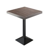 BPY | Bistro statafel | 80 x 80 x 114 cm | Rvs rand | Vierkant | Light Wenge / Zwart