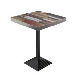 BPY | Bistro Højtaler | 70 x 70 x 114 cm | Rustfrit Stålkant | Kvadratisk | Vintage Farvet / Sort