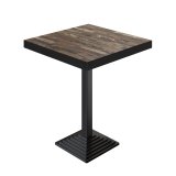 BPY | Bistro Stehtisch | 60 x 60 x 114 cm | Schwarzer Rand | Quadratisch | Vintage Old / Schwarz