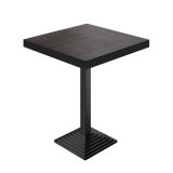 BPY | Bistro Stehtisch | 60 x 60 x 114 cm | Schwarzer Rand | Quadratisch | Wenge / Schwarz