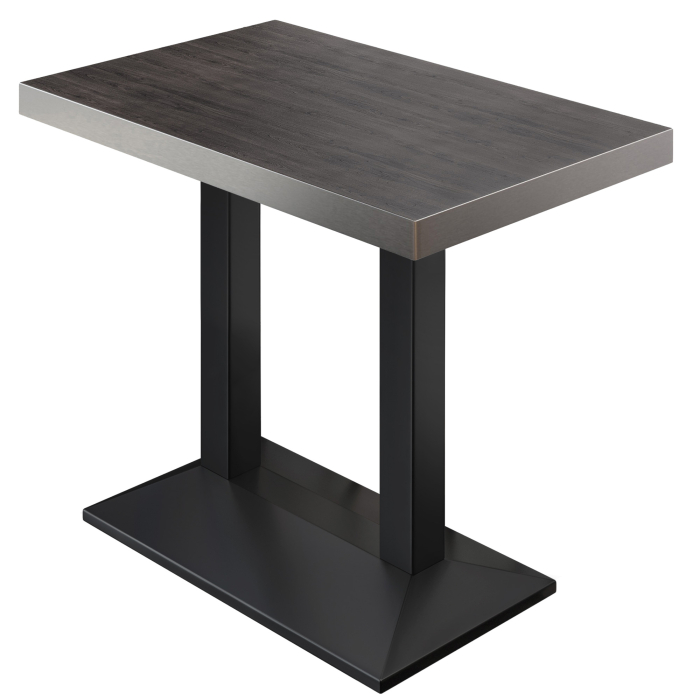 BPA | Stół bistro | 110 x 60 x 114 cm | Stal nierdzewna | Prostokątny | Wenge / Czarny