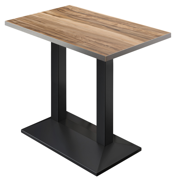 BPA | Bistro Folding Table | 130 x 80 x 112 cm | Stainless Steel Edge | Rectangular | Sheesham / Black